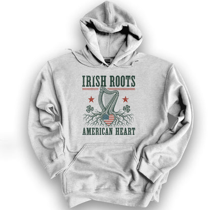 Irish Roots Harp Hoodie - Ash