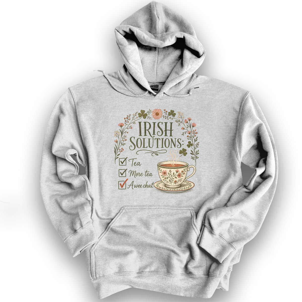 Irish Solutions Tea Cup Hoodie - Ash