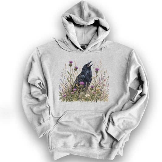 Botanical Raven Hoodie - Ash