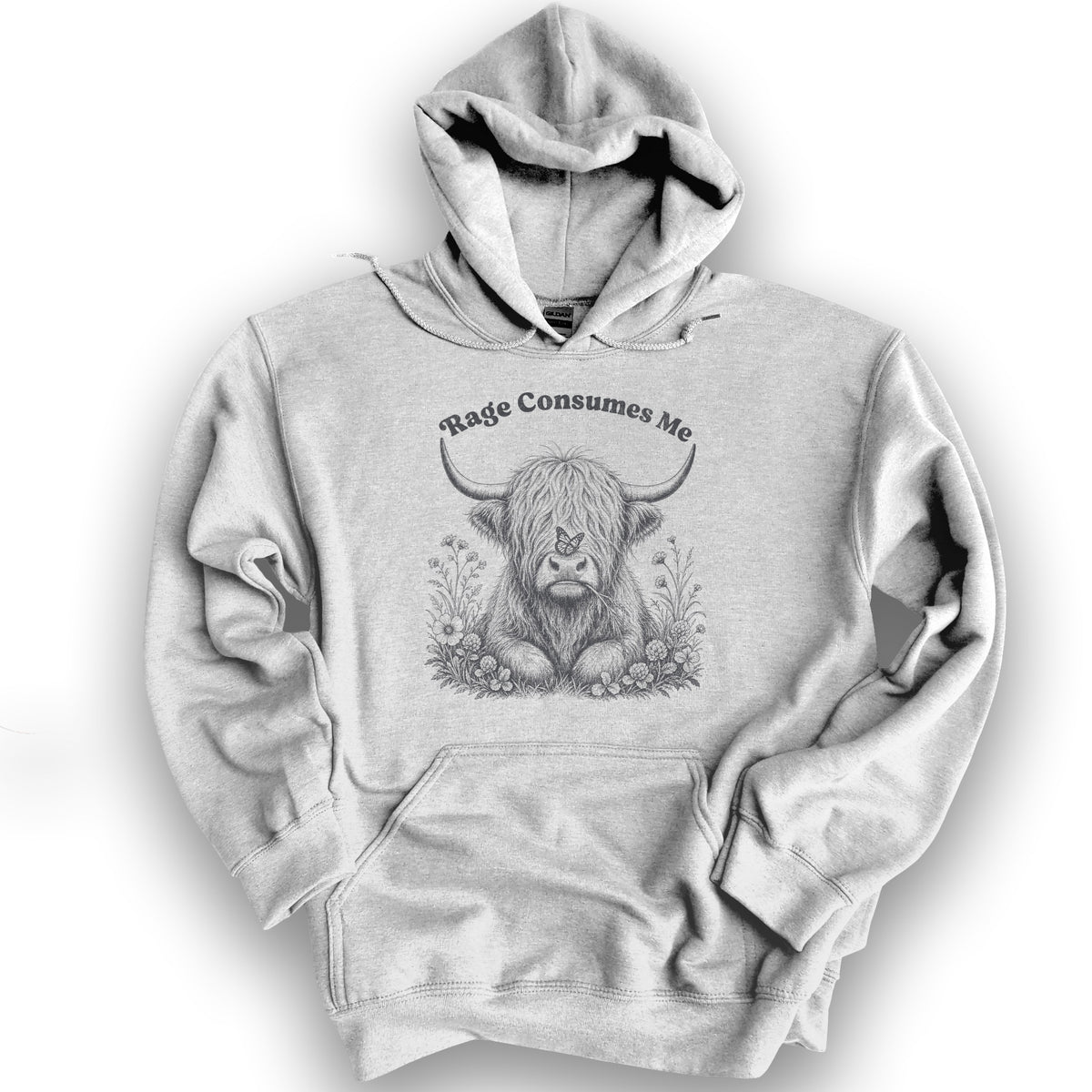Raging Coo Monogram Hoodie - Ash