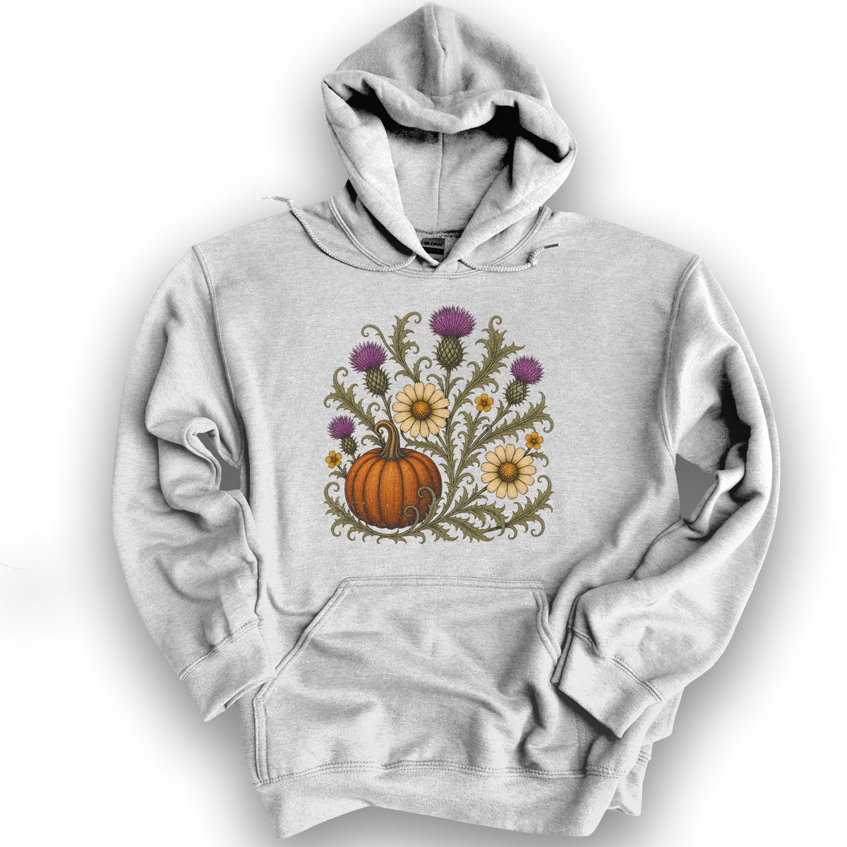 Pumpkin Thistles Hoodie - Ash
