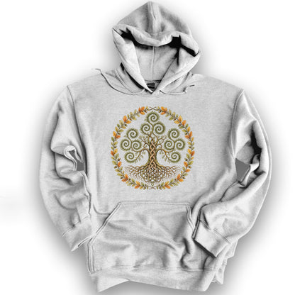 Triskele Tree Of Life Hoodie - Ash