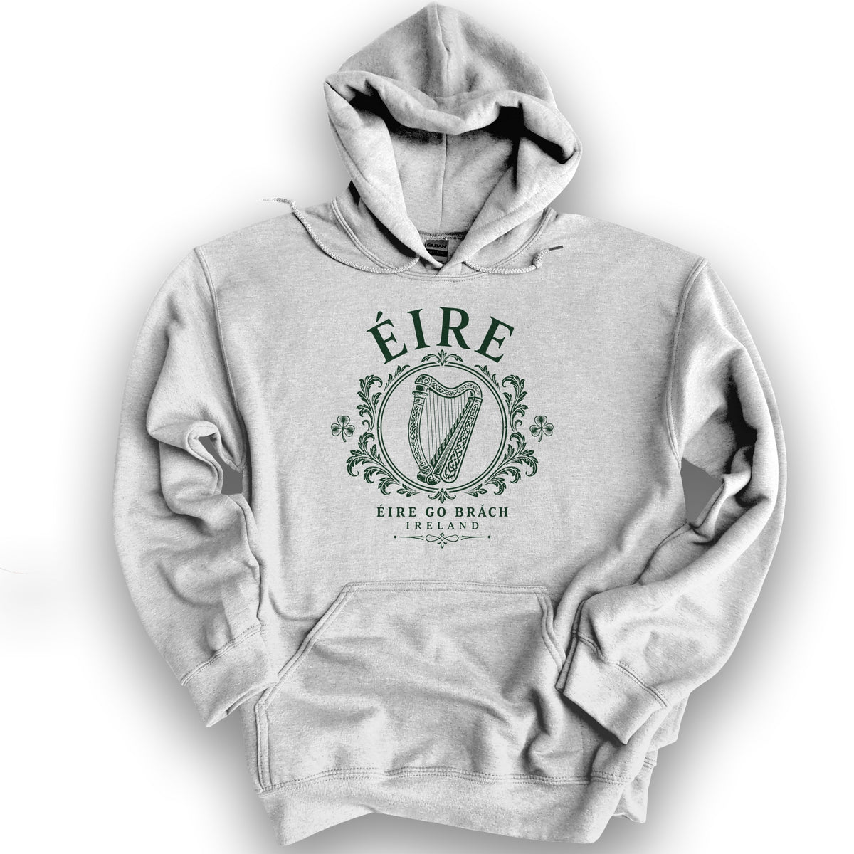 Éire Harp Laurels Hoodie - Ash