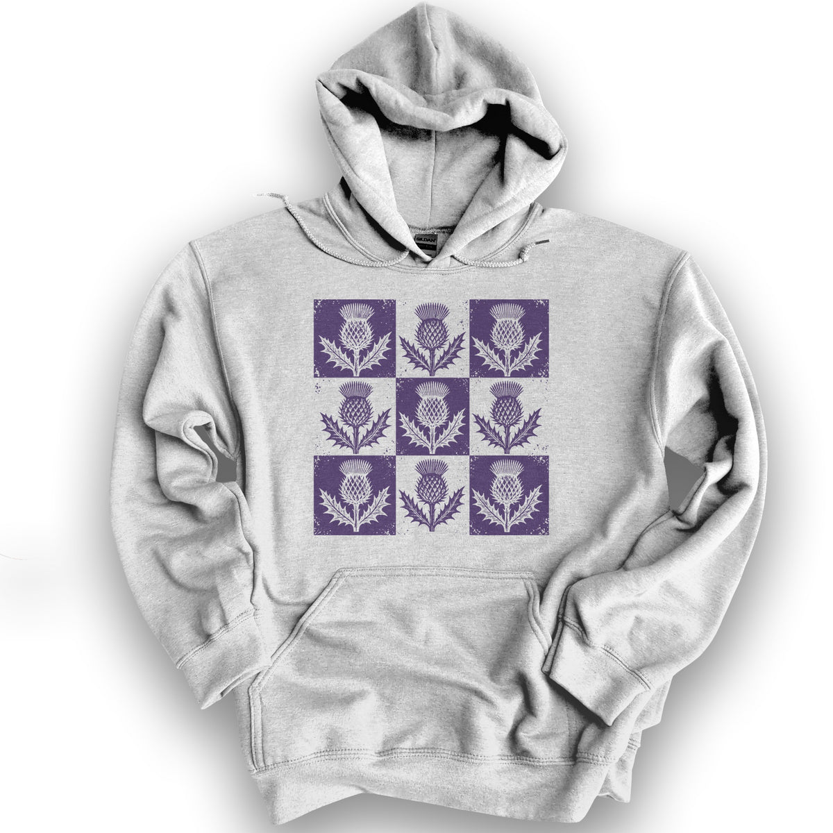 Thistle Box Pattern Hoodie - Ash