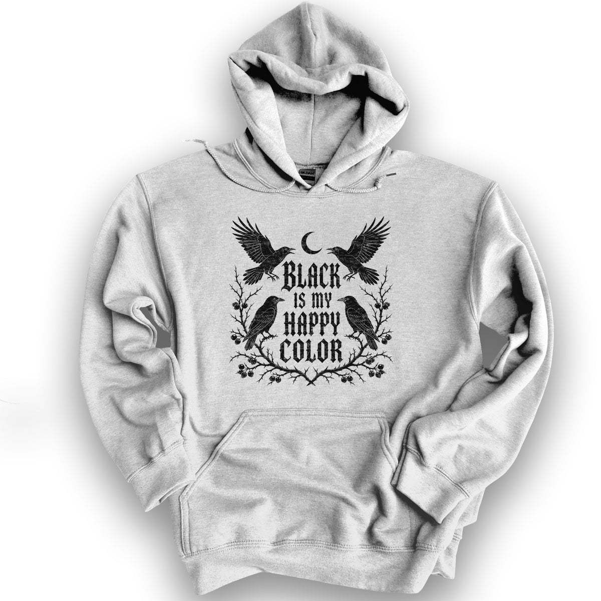 Crow Happy Color Hoodie - Ash