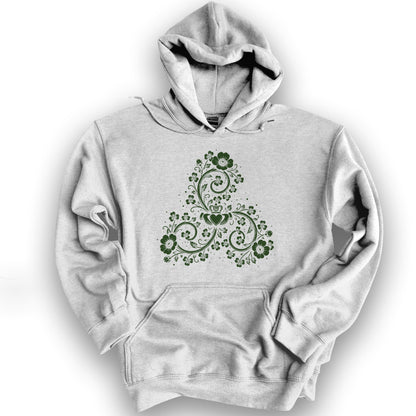 Triskele Shamrock Spiral Hoodie - Ash