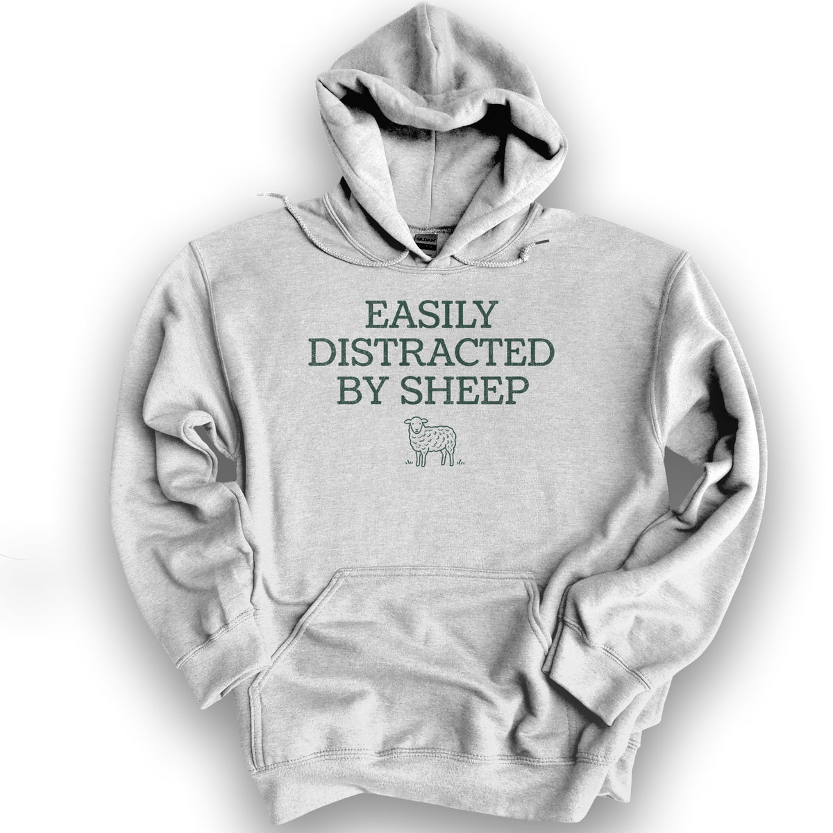 Easily Distracted By Sheep Hoodie - Ash