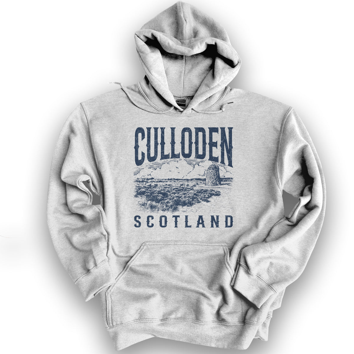 Culloden Scotland Sketch Hoodie - Ash