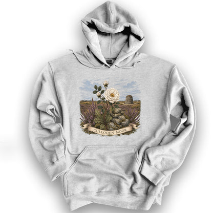 Culloden White Rose Hoodie - Ash