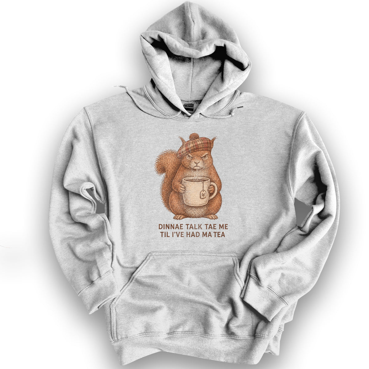 Dinnae Talk Squirrel Hoodie - Ash