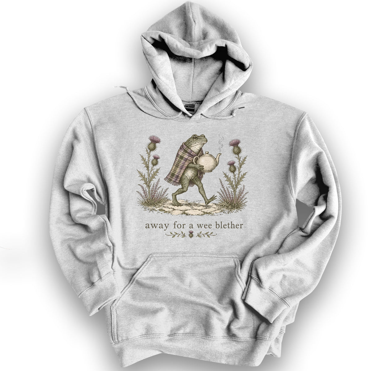 Wee Blether Frog Hoodie - Ash