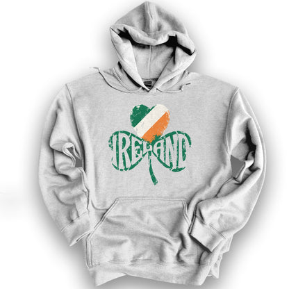 Ireland Shamrock Flag Hoodie - Ash
