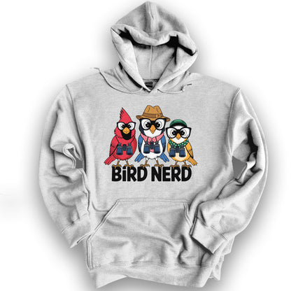 Bird Nerd "Birding Birds" Hoodie - Ash