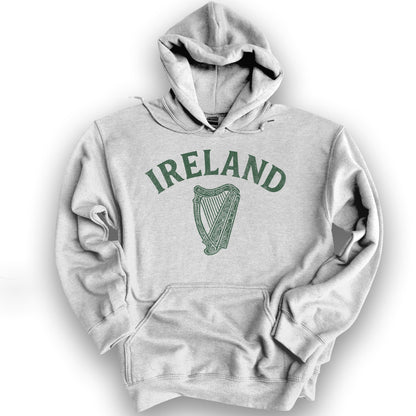 Ireland Vintage Harp Hoodie - Ash