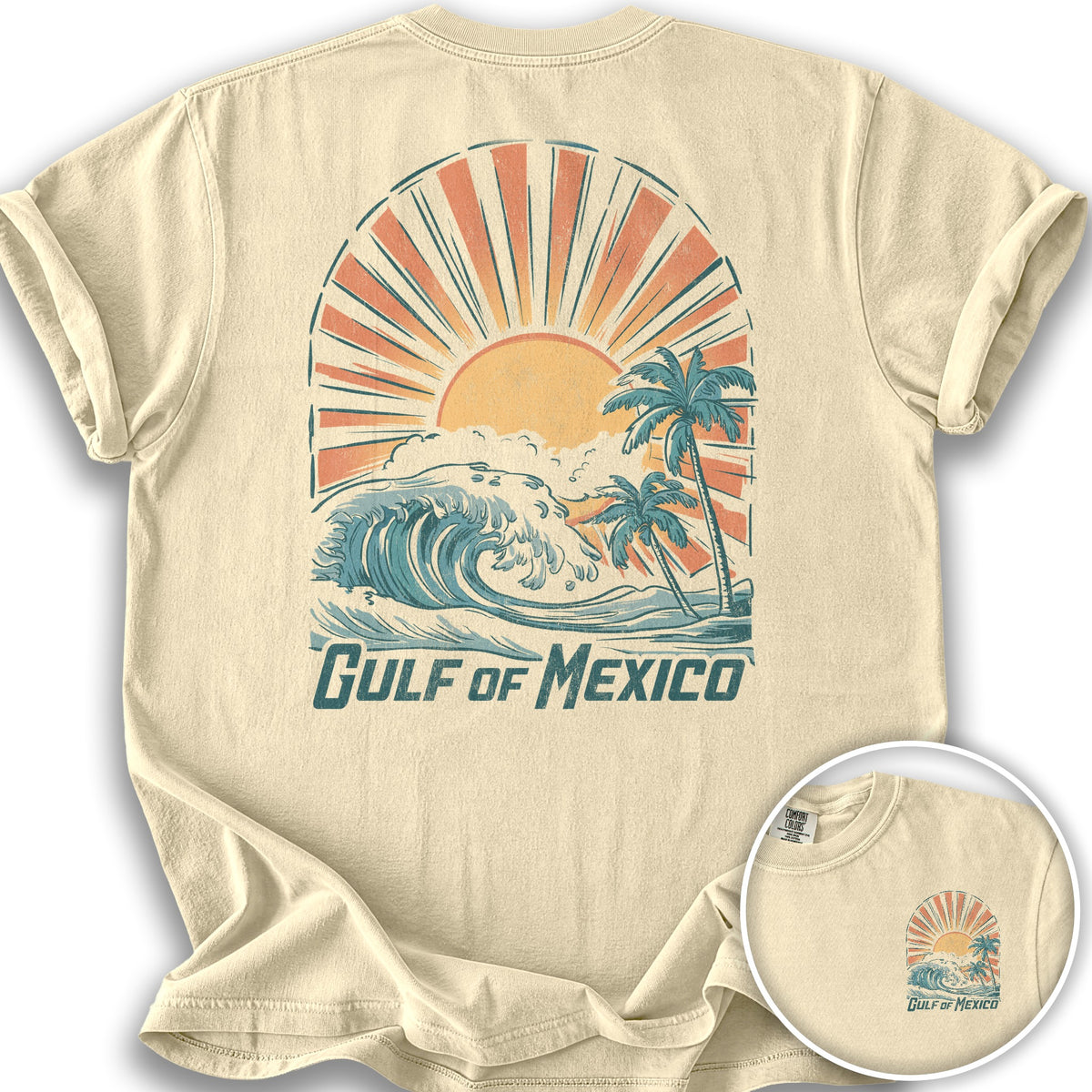 Gulf of Mexico "Sunny Vibes" Front/Back Print T-Shirt - Banana