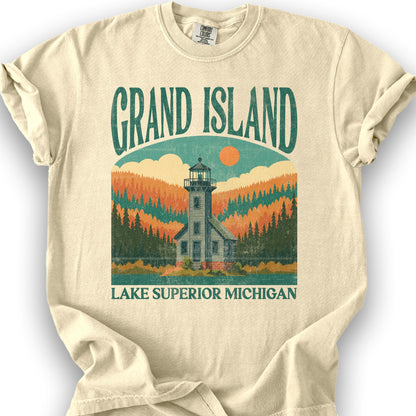 Grand Island Michigan "Big and Bold" T-Shirt - Banana