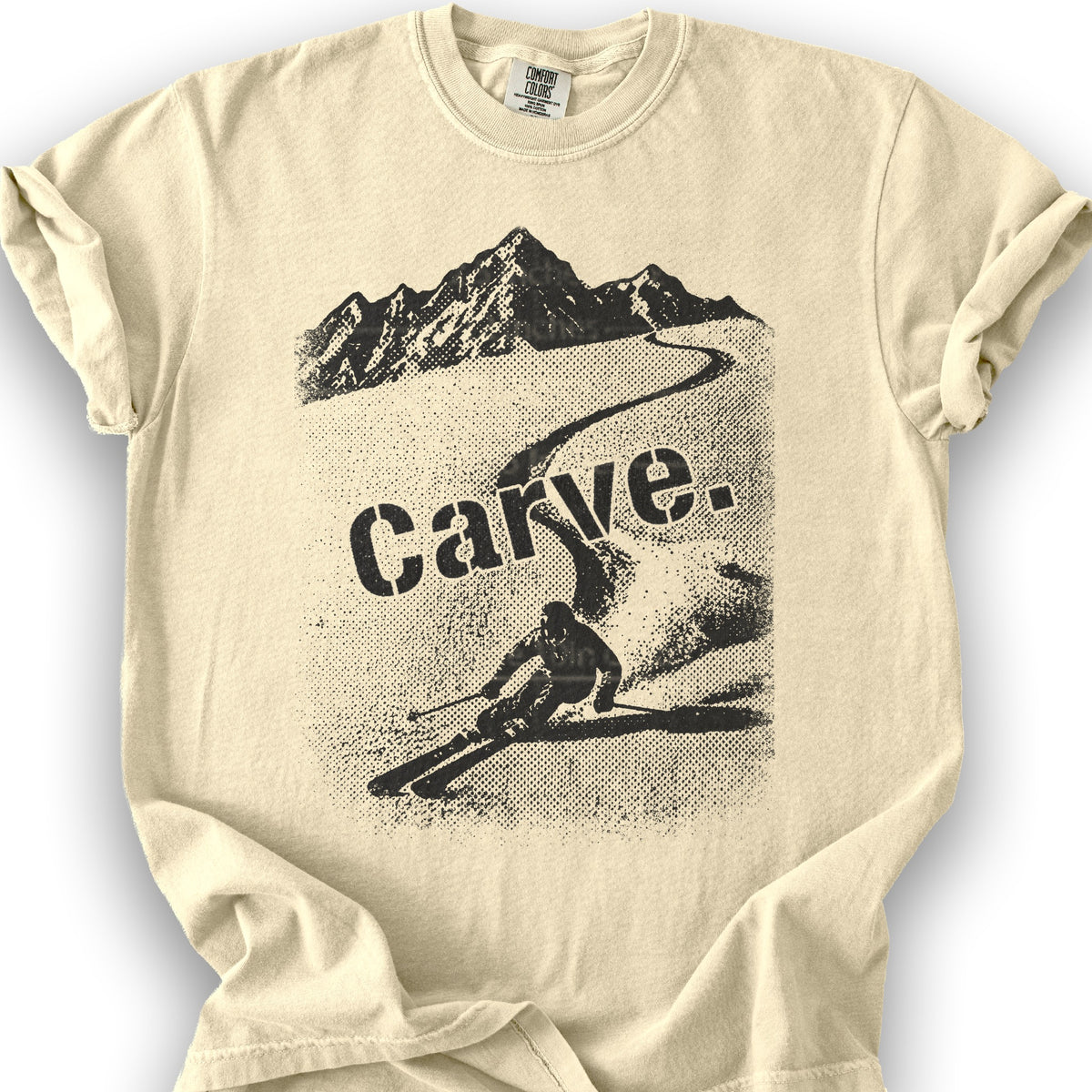 Carve Ski Print T-shirt - Banana