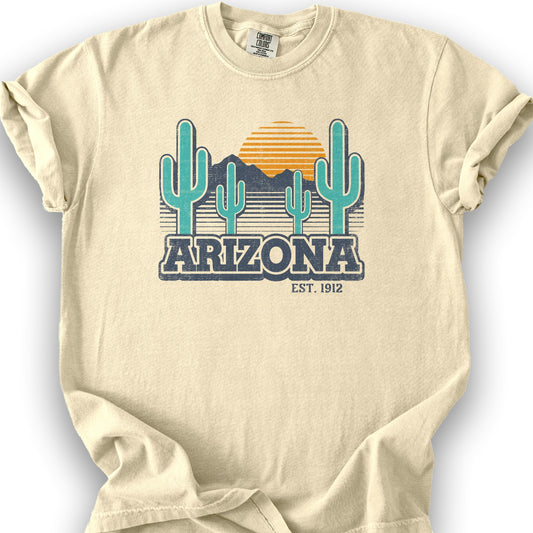 Arizona Retro Cactus T-Shirt - Banana