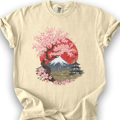 Mount Fuji Cherry Blossoms T-Shirt - Banana