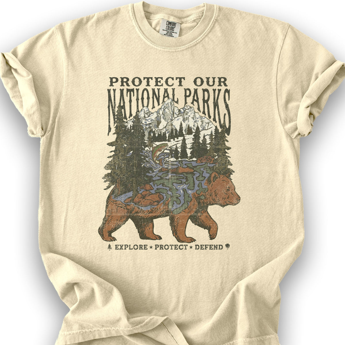 Protect Our Parks Bear T-Shirt - Banana