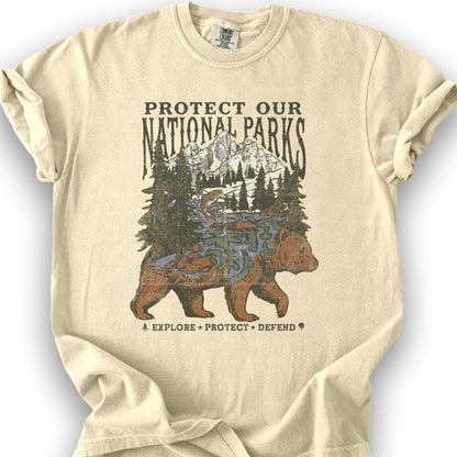Protect Our Parks Bear T-Shirt - Banana