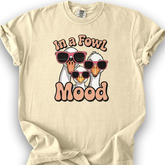 In a Fowl Mood "Sunglasses" Comfort Color T-Shirt - Banana