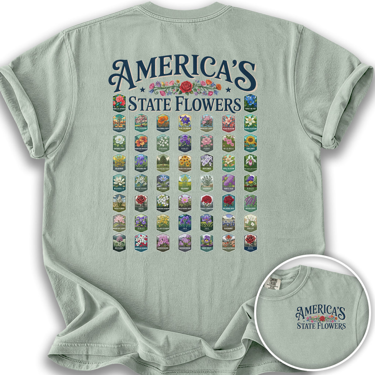 America's State Flowers T-Shirt - Bay