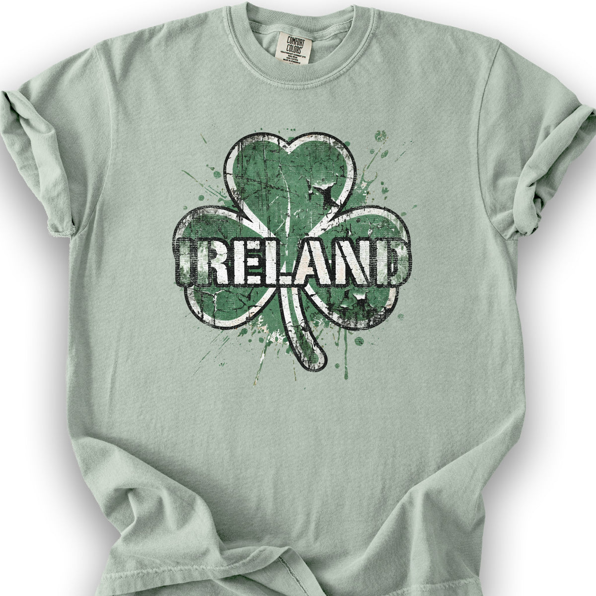Ireland Shamrock Grunge T-shirt - Bay
