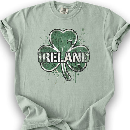 Ireland Shamrock Grunge T-shirt - Bay