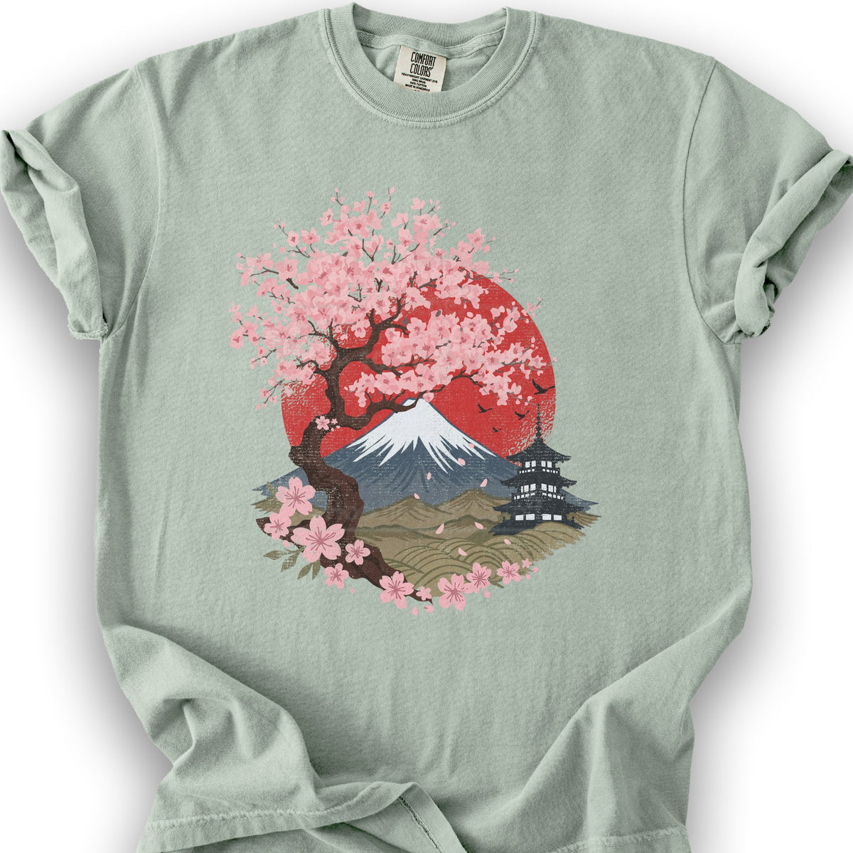 Mount Fuji Cherry Blossoms T-Shirt - Bay