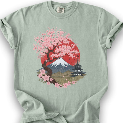 Mount Fuji Cherry Blossoms T-Shirt - Bay