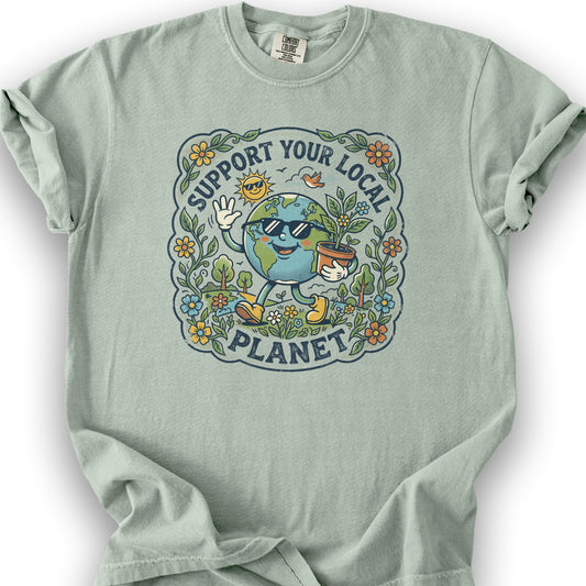 Support Your Local Planet T-Shirt - Bay