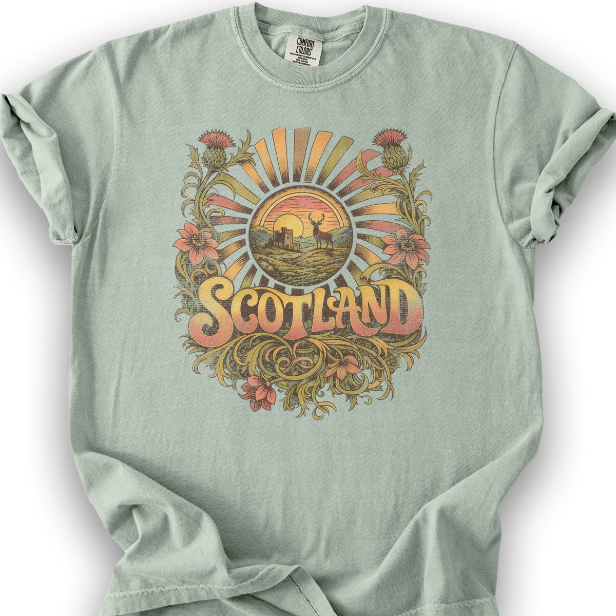 Scotland Retro Burst T-Shirt - Bay