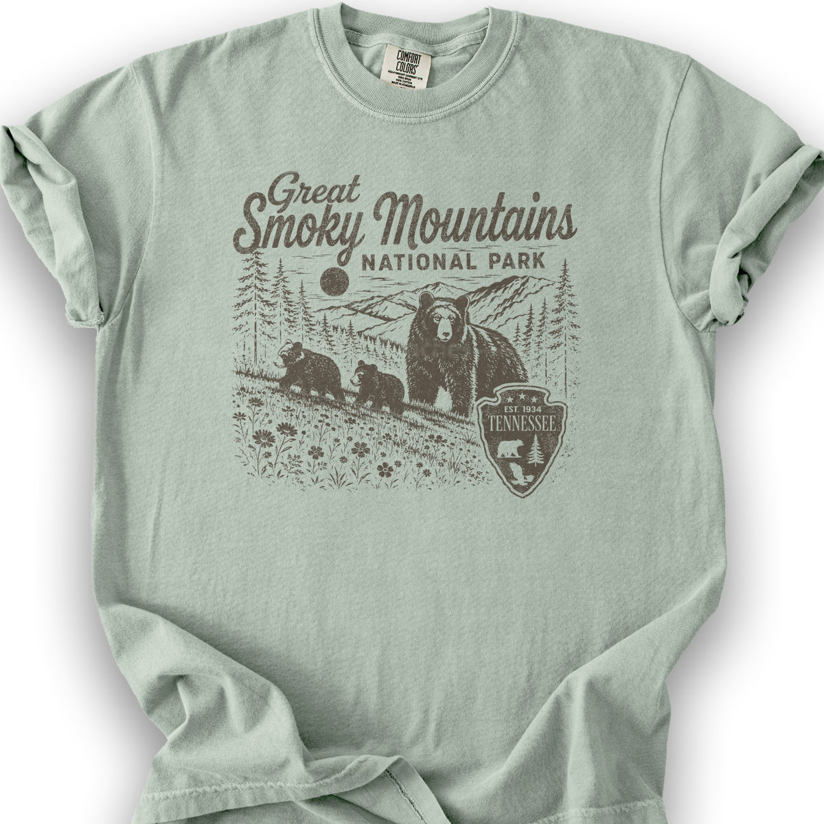 Smoky Mountains Vintage Sketch T-Shirt - Bay