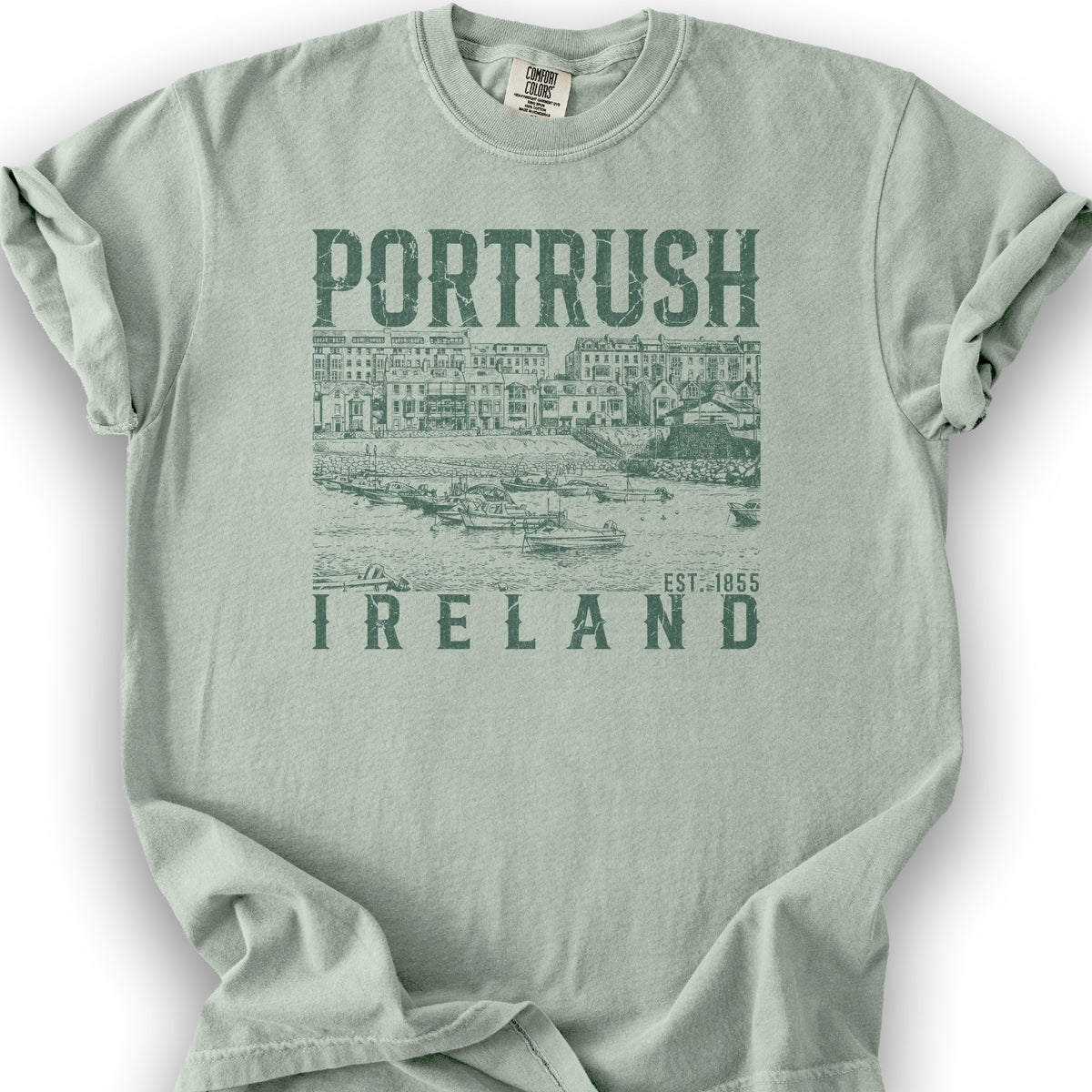 Portrush Ireland Sketch T-Shirt - Bay