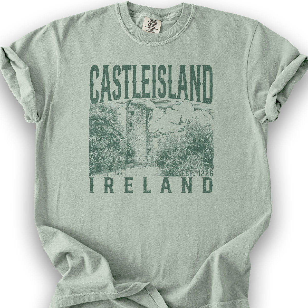 Castleisland Ireland Sketch T-Shirt - Bay