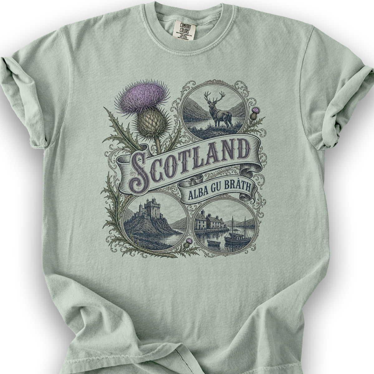 Scotland Vignettes T-Shirt - Bay
