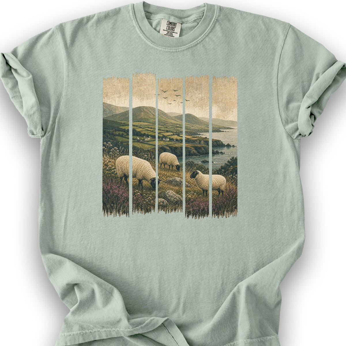 Ireland Sheep Panels T-Shirt - Bay