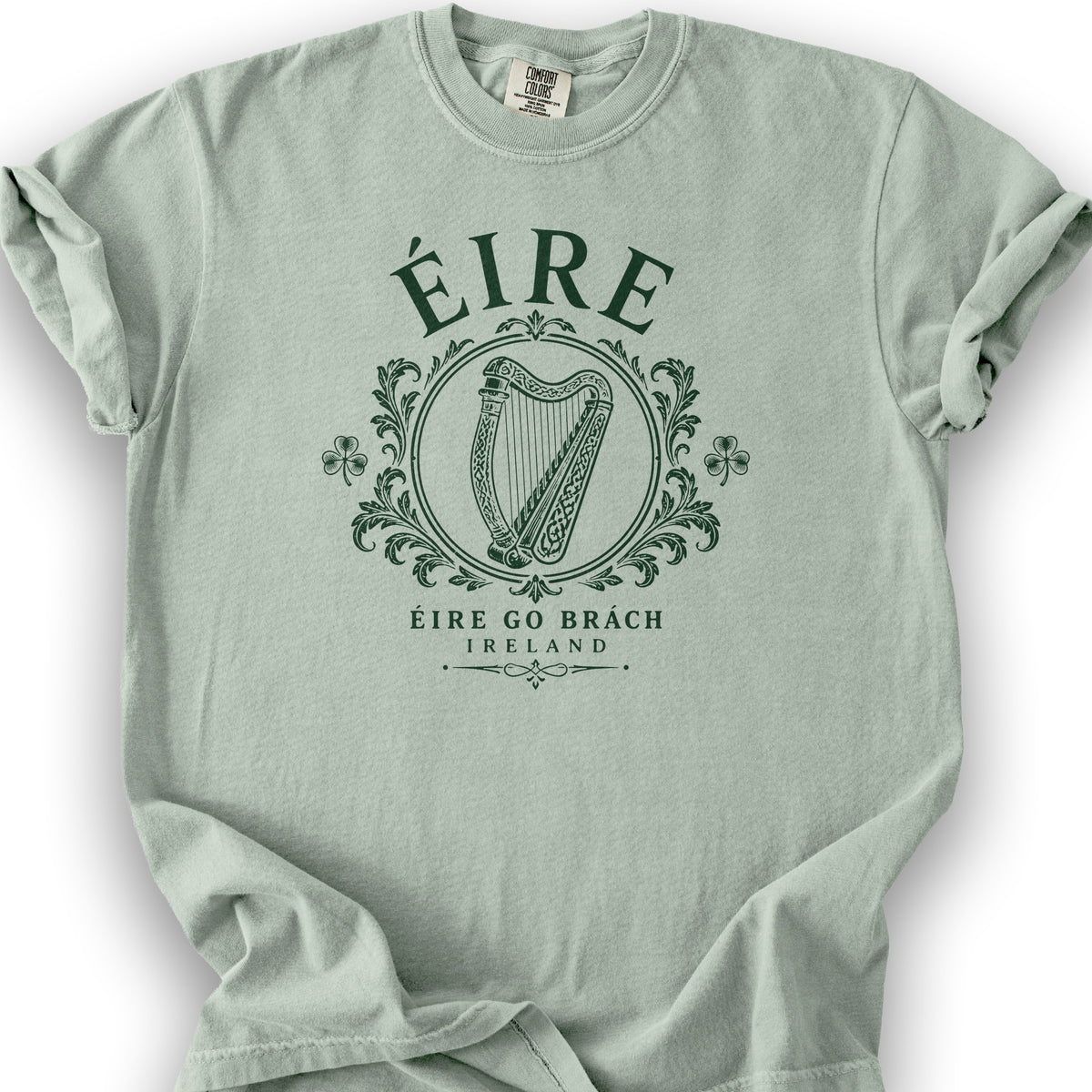 Éire Harp Laurels T-Shirt - Bay