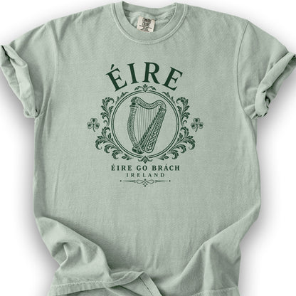 Éire Harp Laurels T-Shirt - Bay