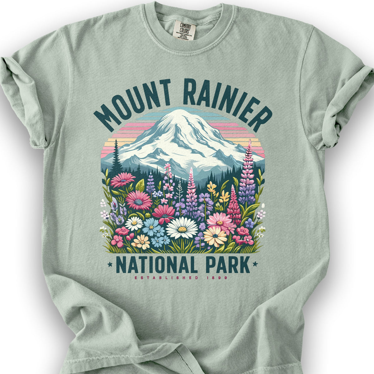 Mount Rainier National Park "Wildflowers" T-Shirt - Bay