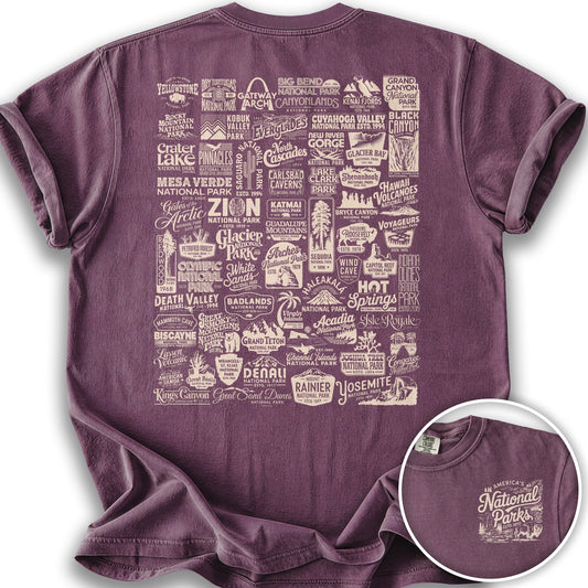 Bargain Bin Overstock! 63 Vintage Parks Front/Back Print T-Shirt - Berry