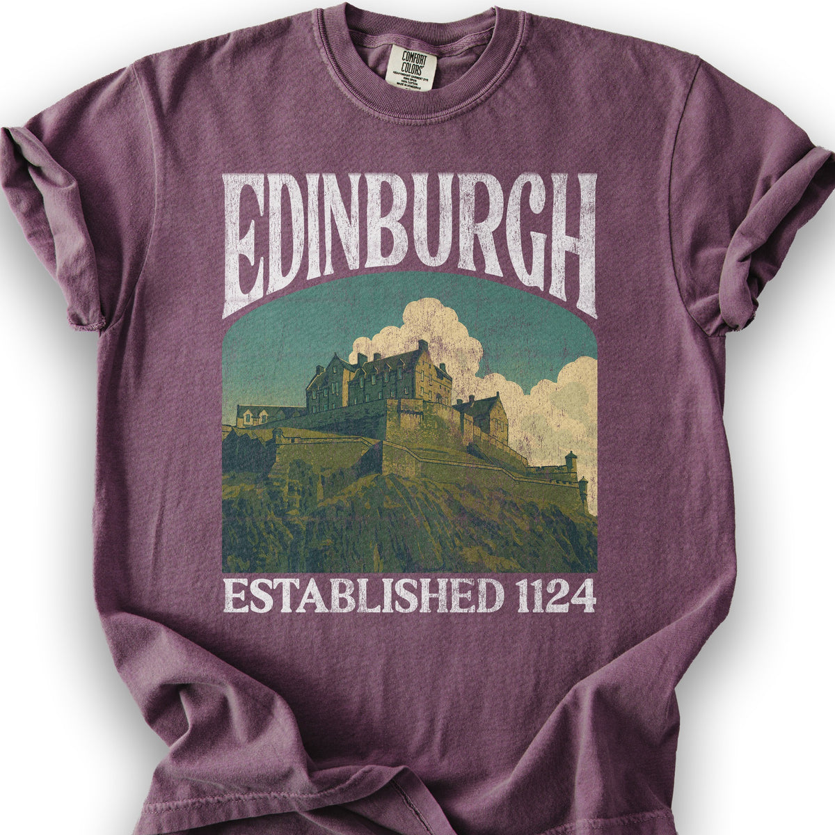 Edinburgh Scotland "Big and Bold" T-Shirt - Berry