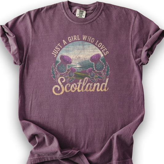 Just a Girl Who Loves Scotland T-Shirt - Berry