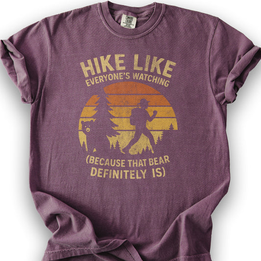 Hike Like Everyone's Watching T-Shirt - Berry
