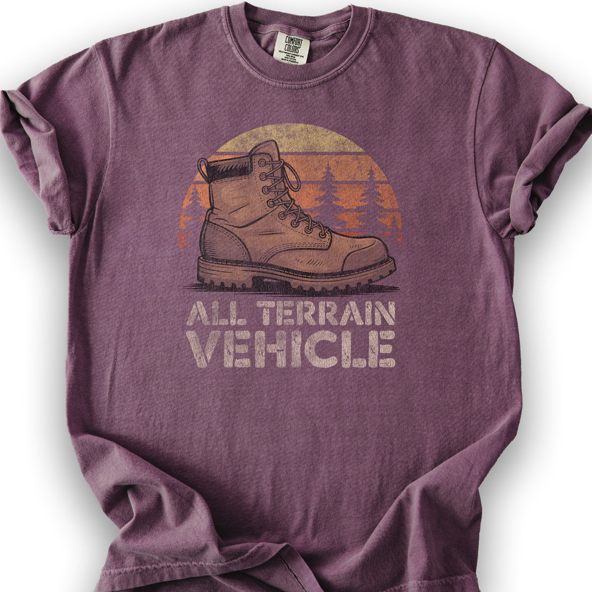 "All Terrain Vehicle" Textured T-Shirt - Berry