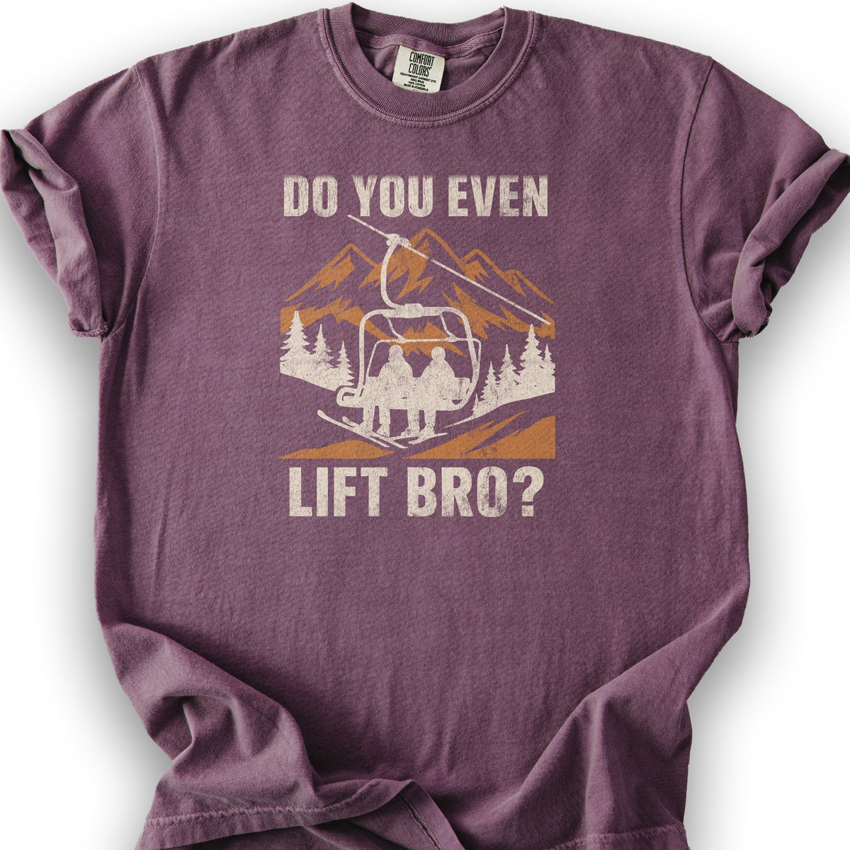 Funny "Do You Even Lift Bro" Ski Lift T-Shirt - Berry