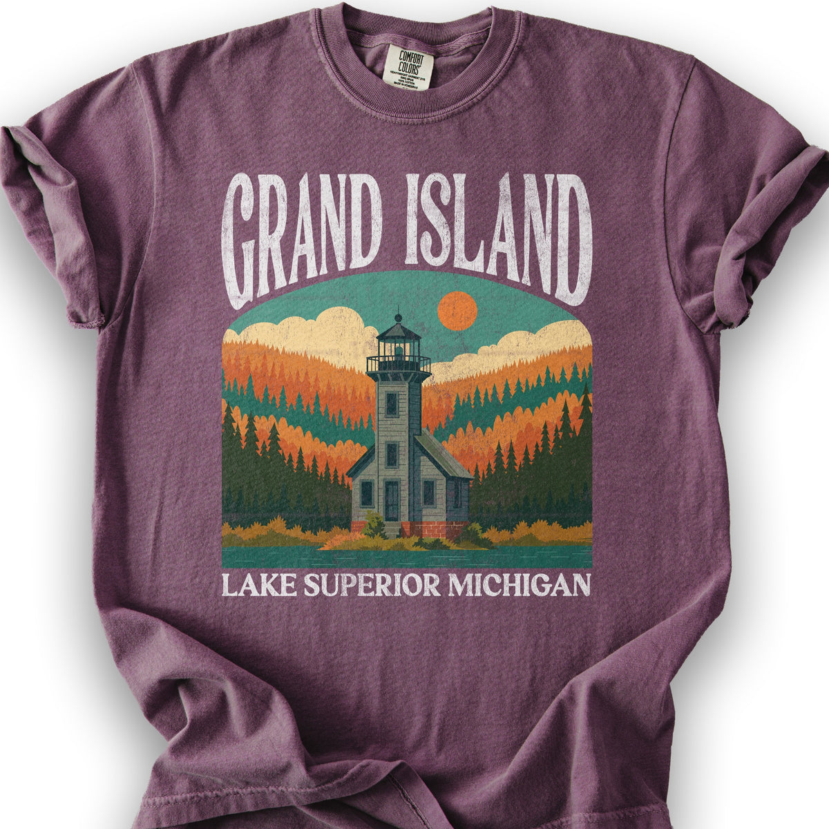 Grand Island Michigan "Big and Bold" T-Shirt - Berry