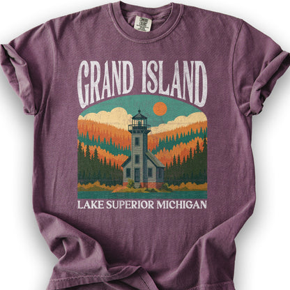 Grand Island Michigan "Big and Bold" T-Shirt - Berry