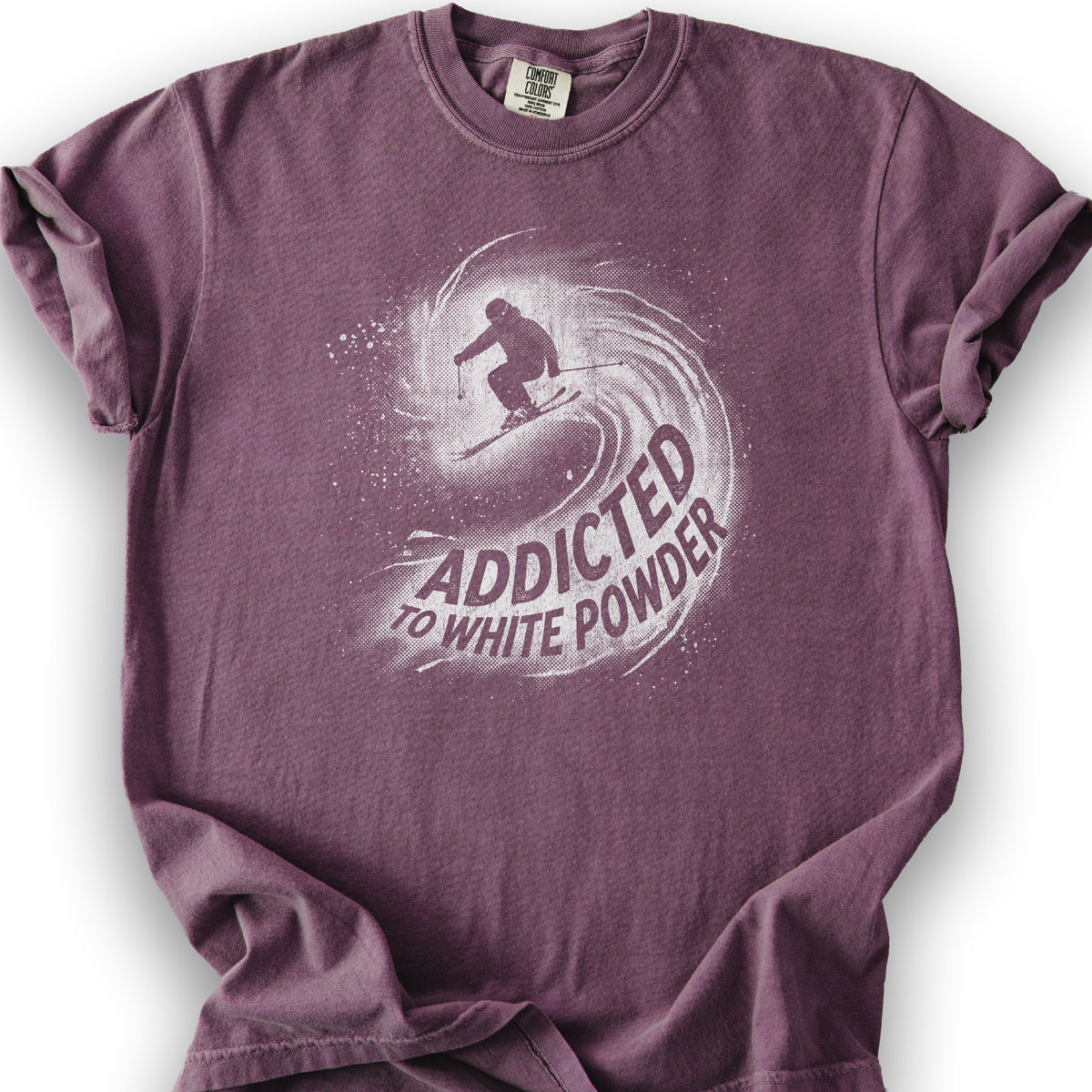 White Powder Skiing T-shirt - Berry